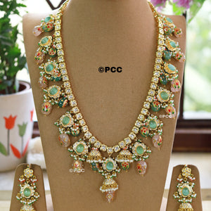 Handmade Long Kundan Necklace Set Rajasthani Traditional Jewelry