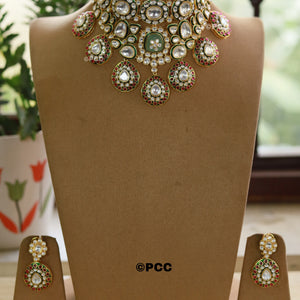 Polki Kundan Carving Necklace Set