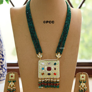 Handmade Kundan Necklace Set Mala Style jewelry