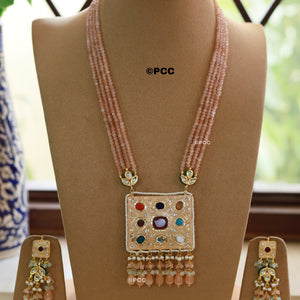 Handmade Kundan Necklace Set Mala Style jewelry