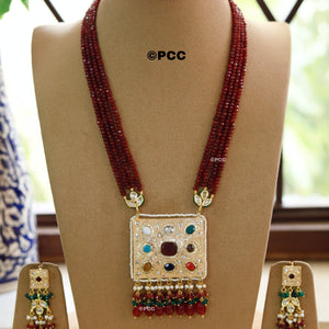 Handmade Kundan Necklace Set Mala Style jewelry