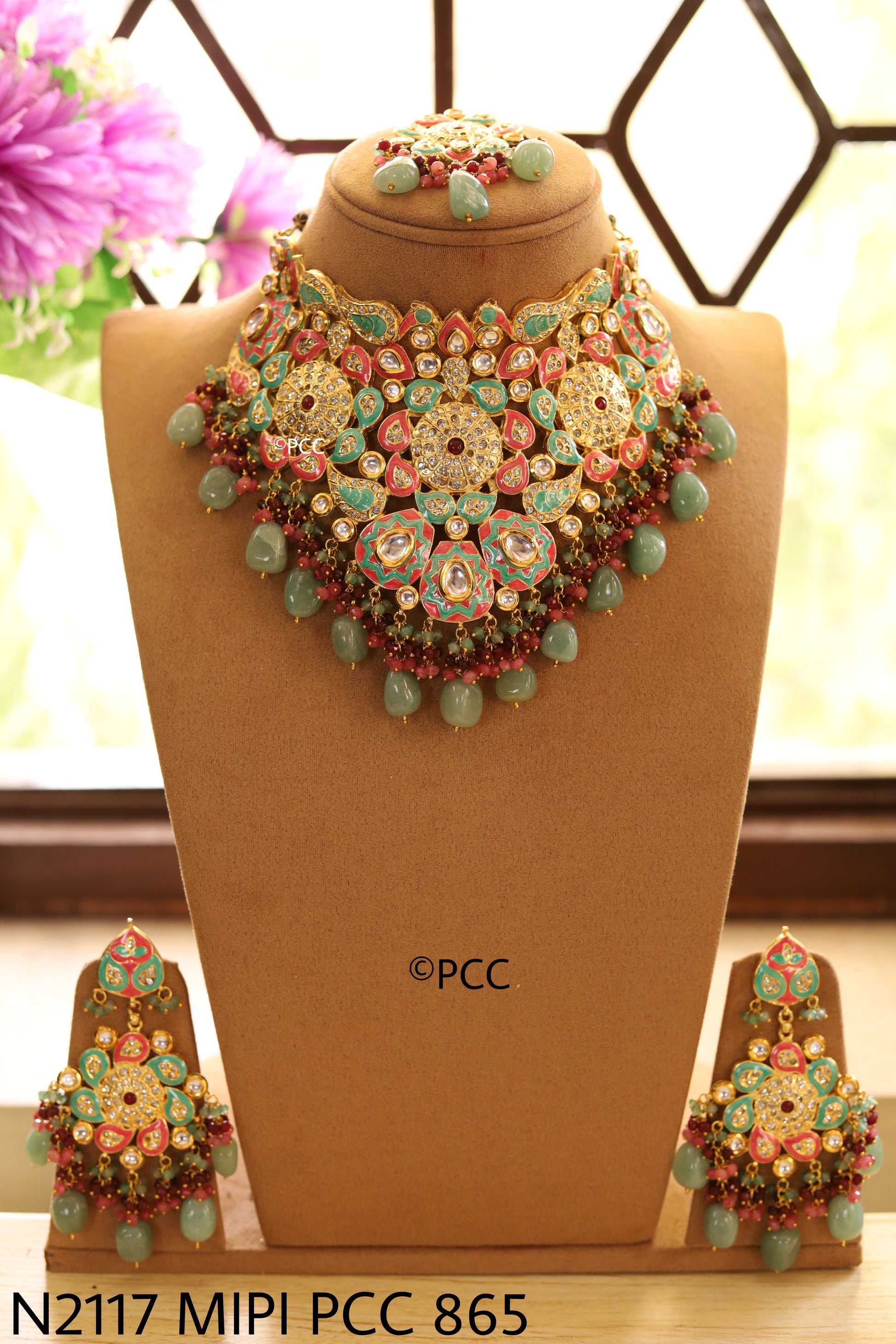 Meenakari Wedding  Kundan Necklace Set