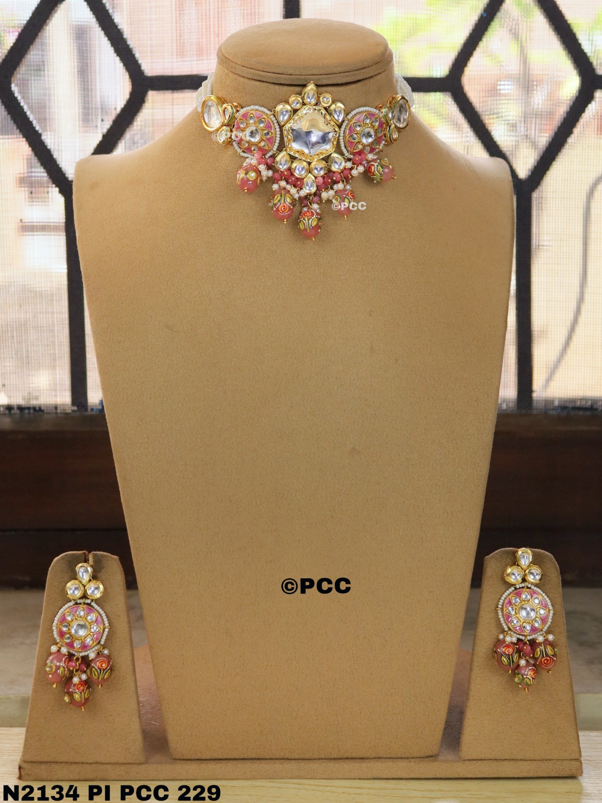 Ethereal Charm Kundan Choker Necklace Set