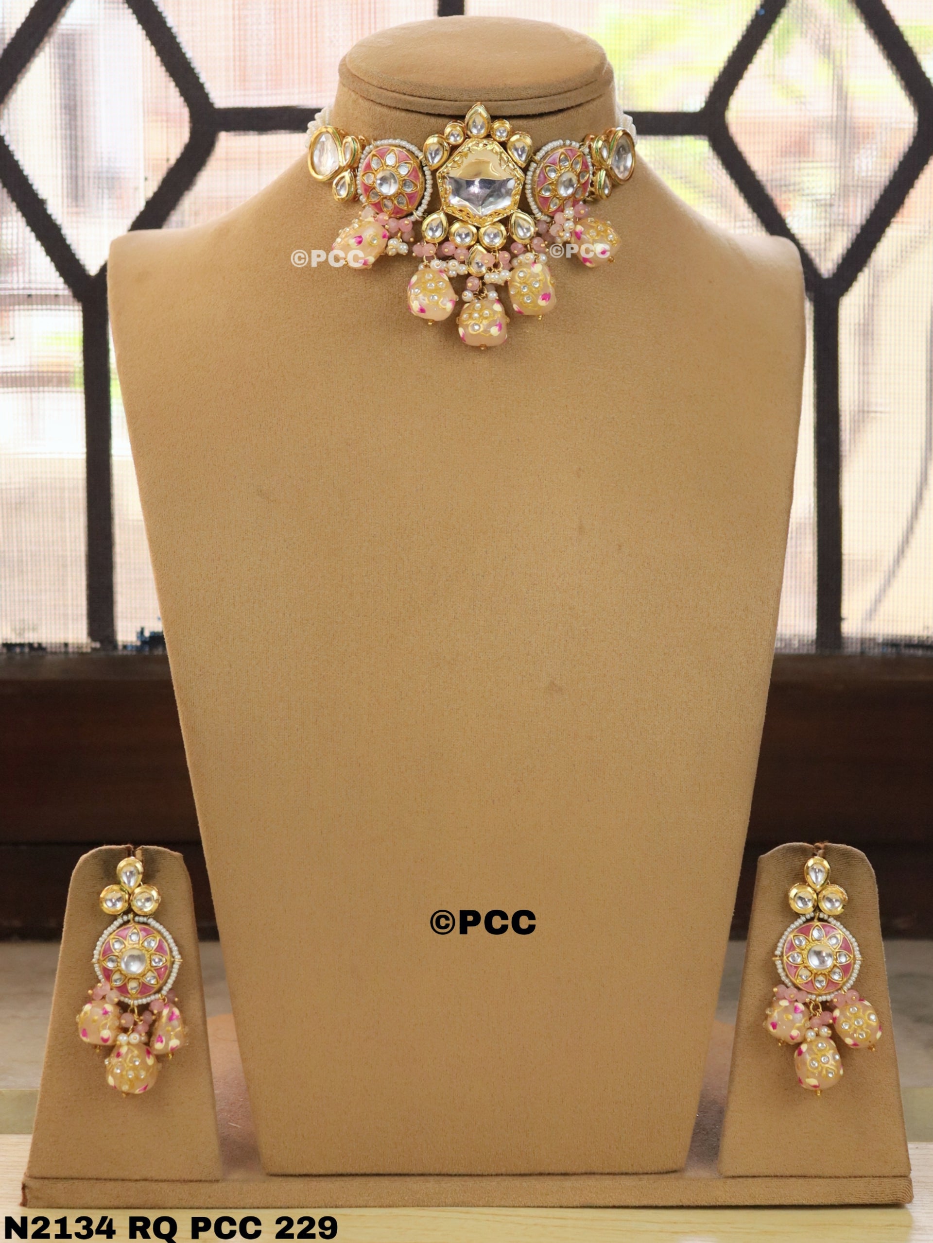 Kundan Choker Necklace Set- Pinkcity Craft RQ