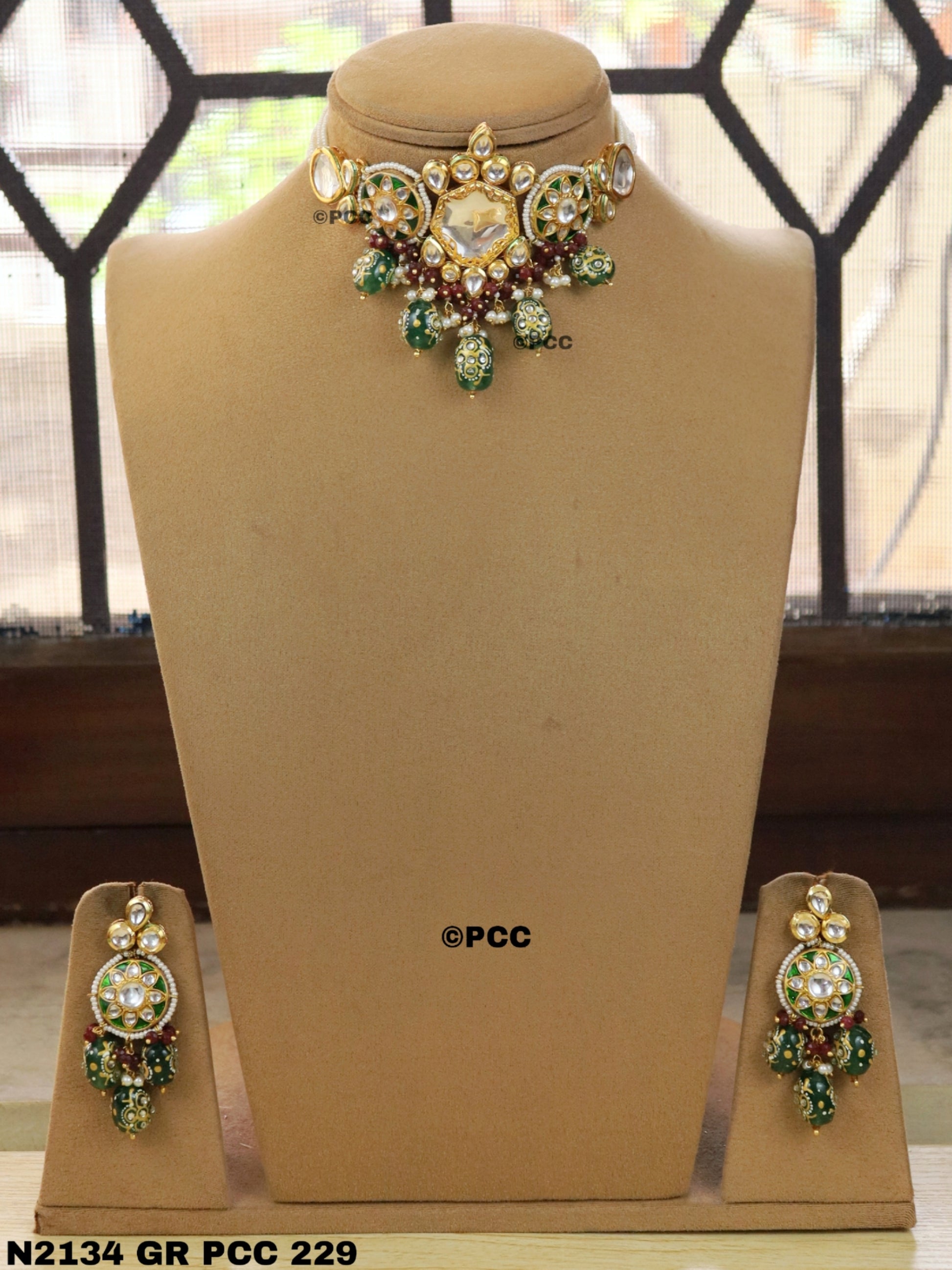 Ethereal Charm Kundan Choker Necklace Set