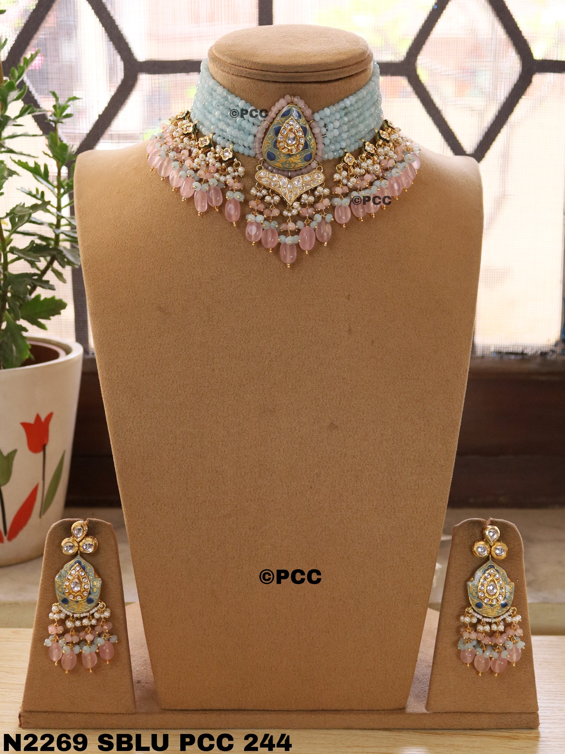 Handmade kundan Choker Necklace Set