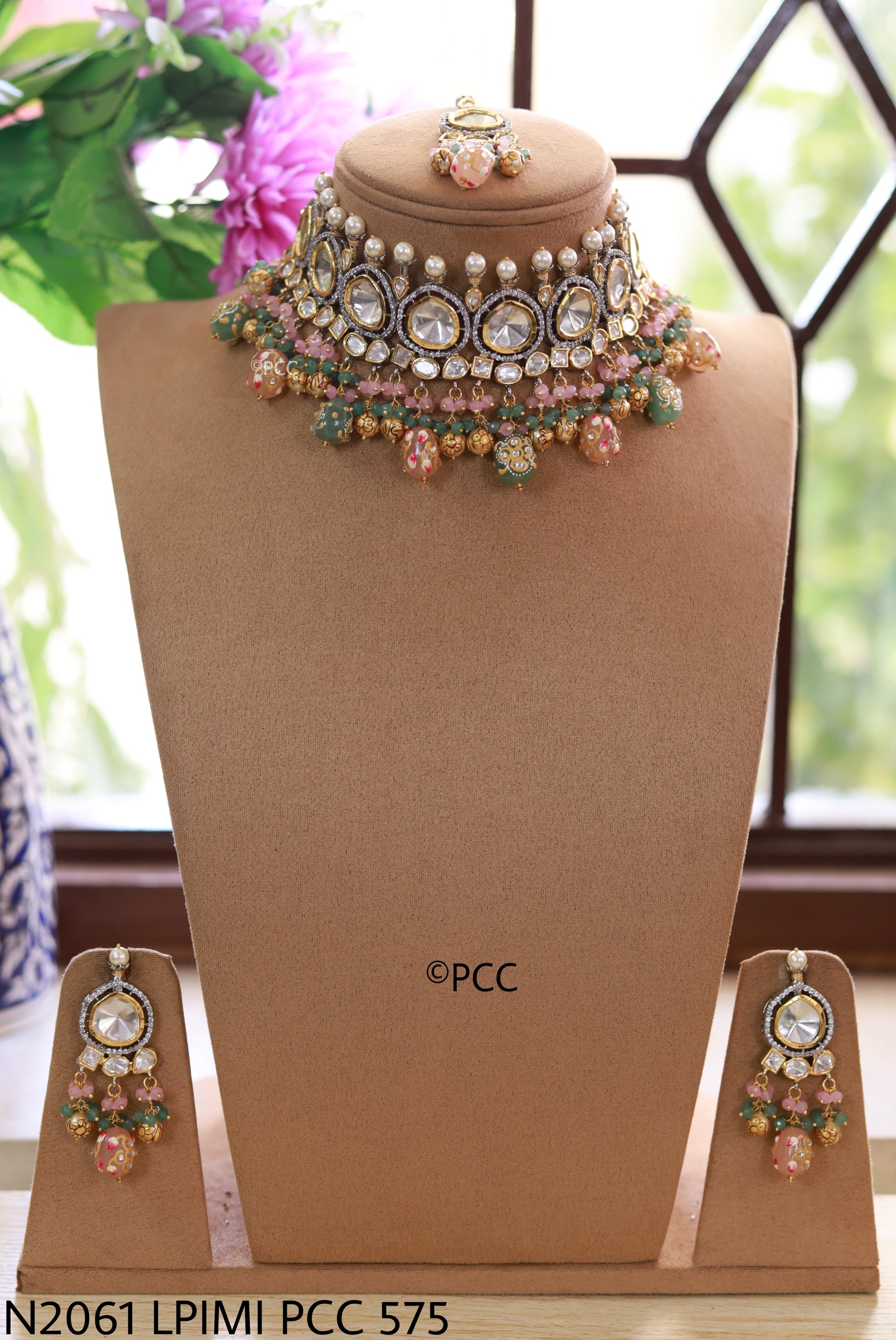 Handmade Polki Kundan Rajasthani Necklace Set