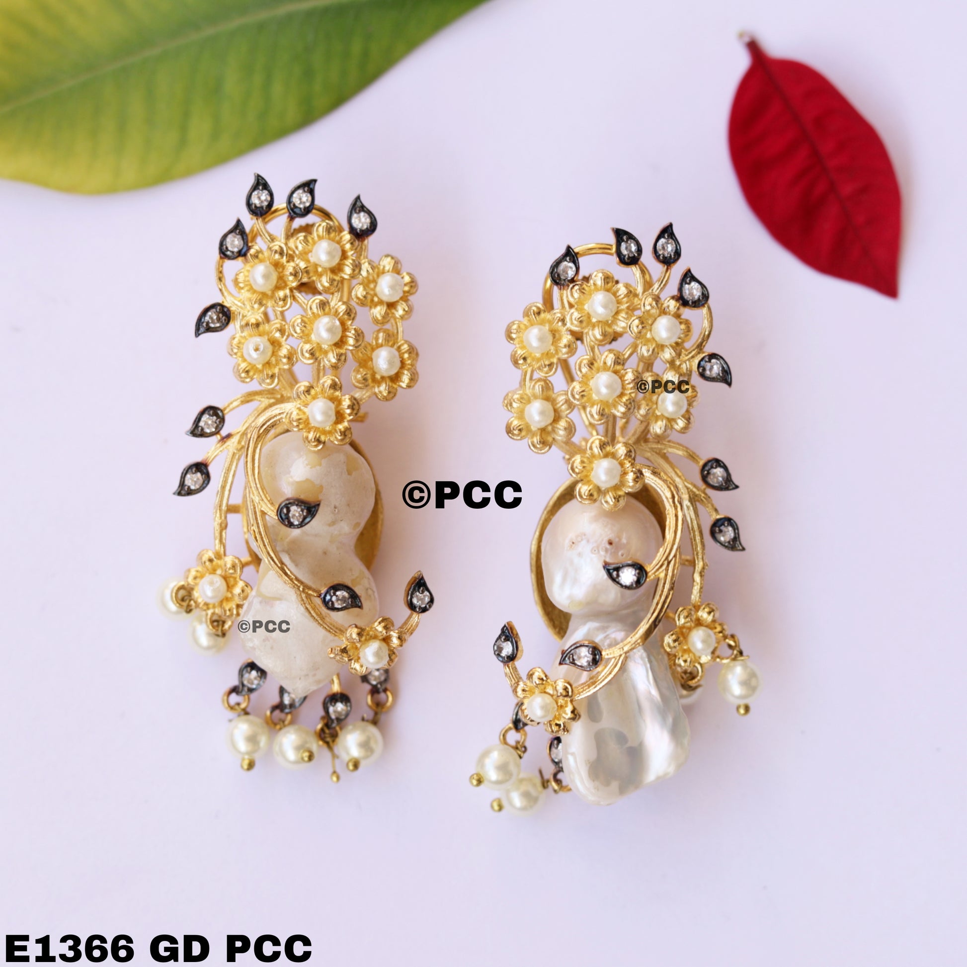 Designer Natural Pearl Handmade earrings for party women.