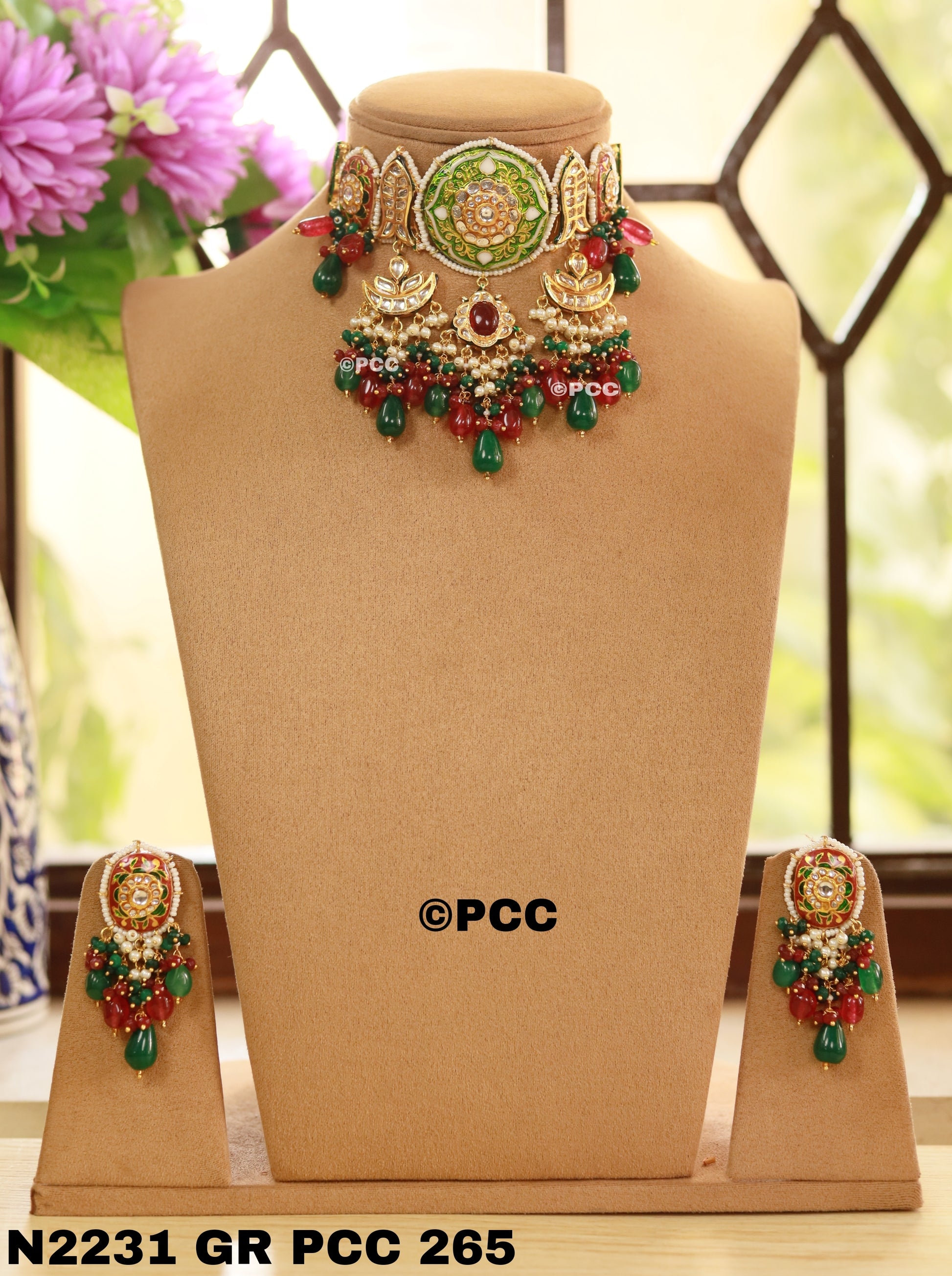 Royal Radiance Kundan Choker Necklace Earring Set