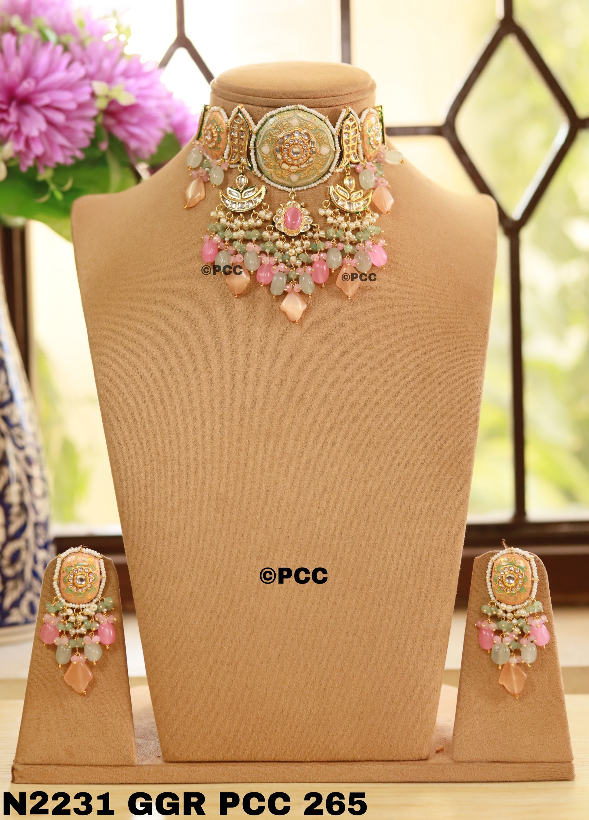 Royal Radiance Kundan Choker Necklace Earring Set