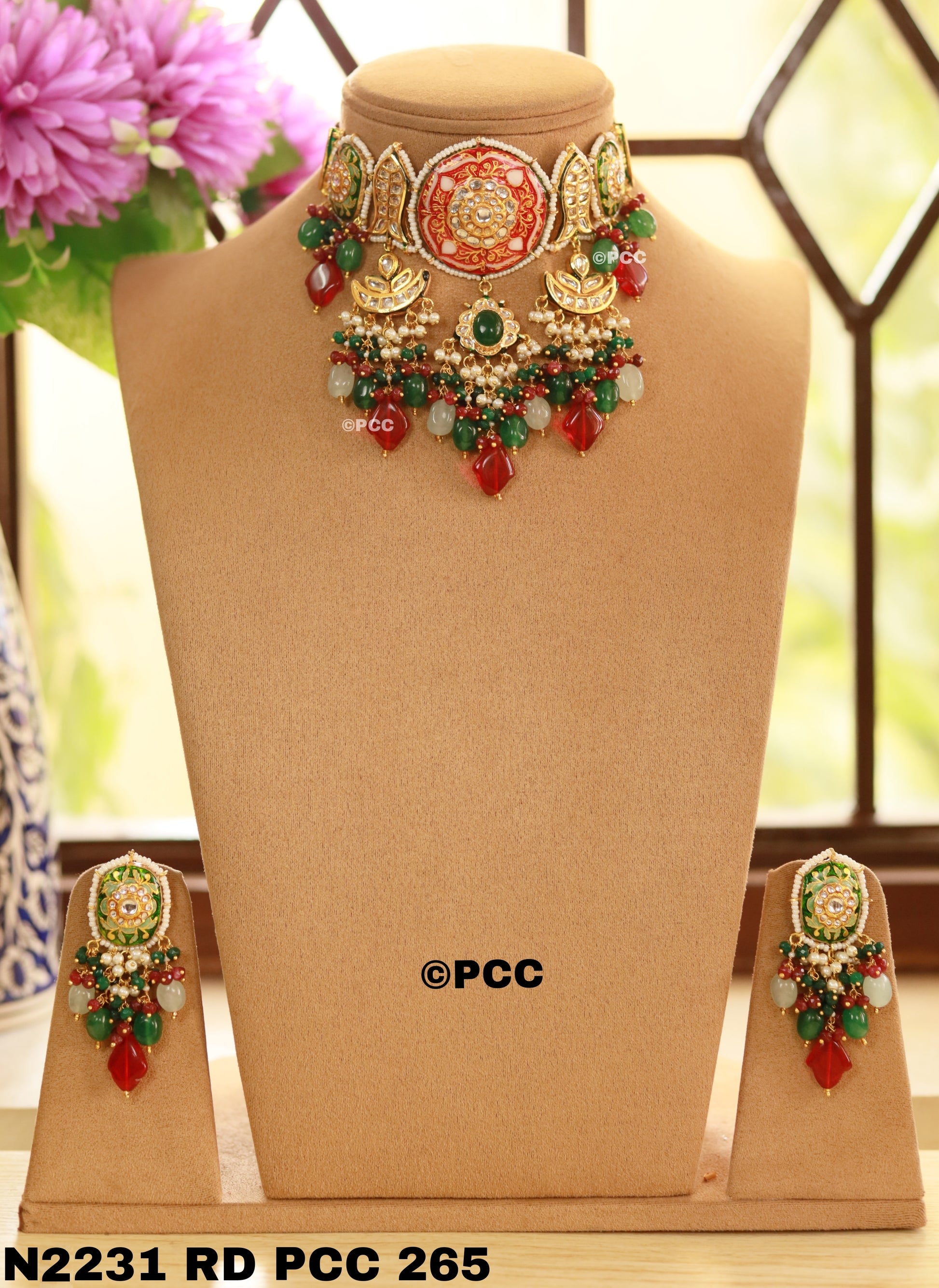 Royal Radiance Kundan Choker Necklace Earring Set