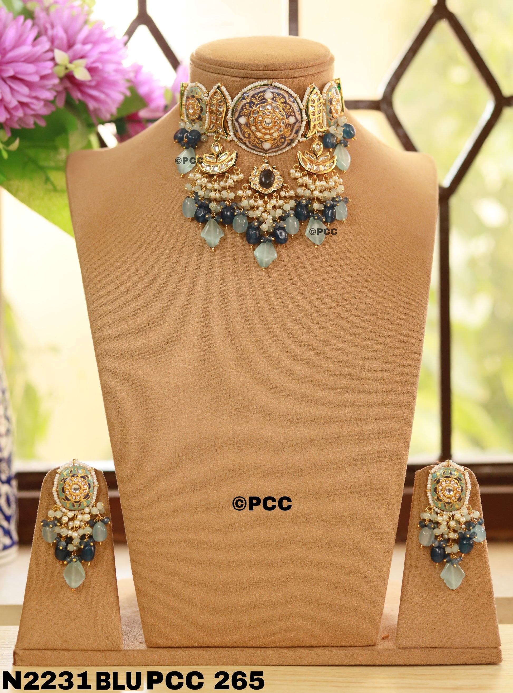 Royal Radiance Kundan Choker Necklace Earring Set