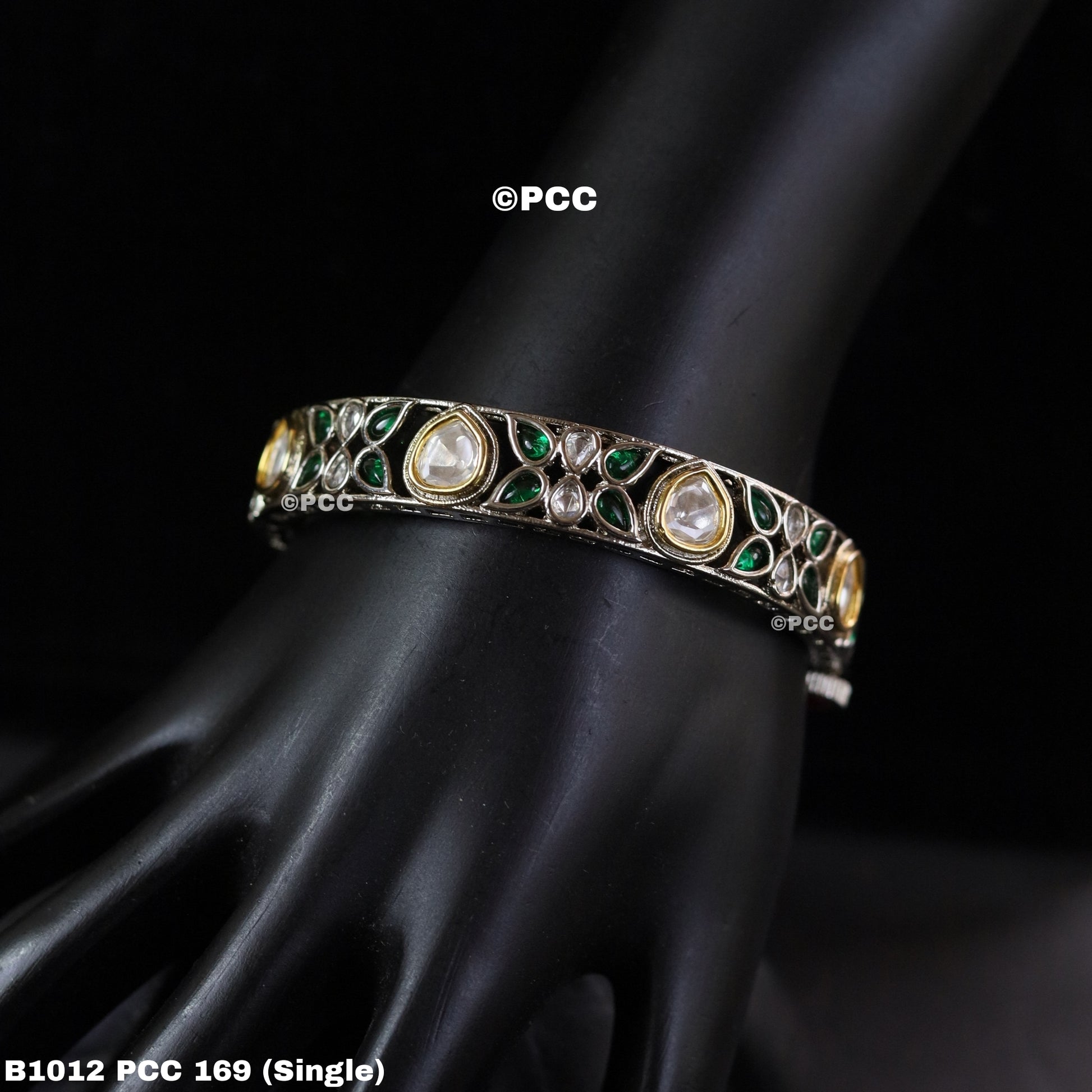 Green Kundan Bangle