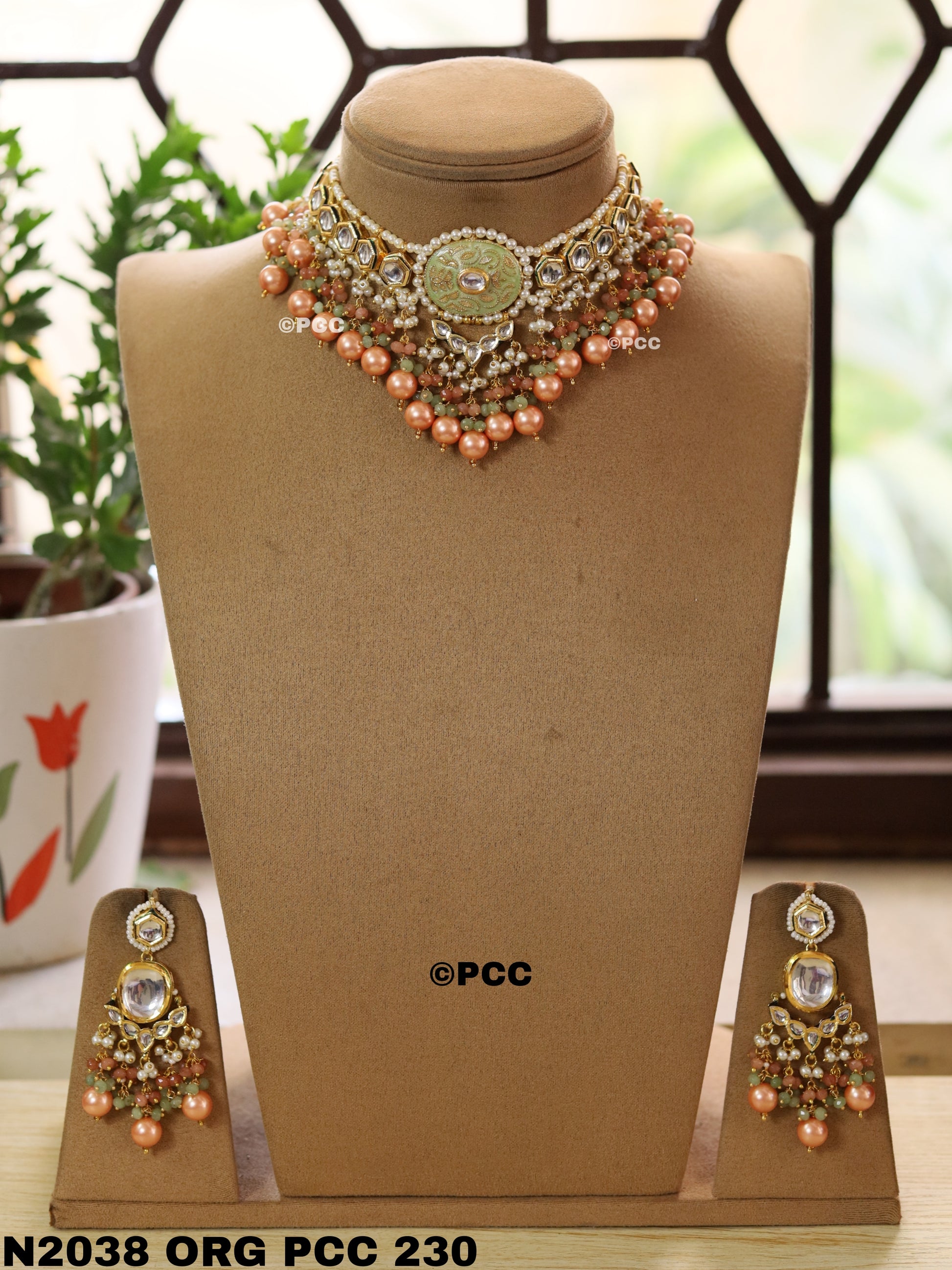 Rajasthani Traditional Handmade Kundan Choker Necklace with earrings set