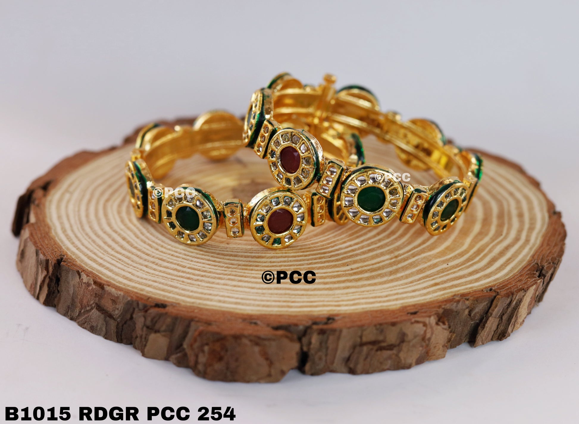 Gold Plated Traditional kundan bangles set Of 2 Bangles for Women