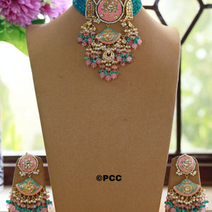 Regal Kundan Minakari Choker Necklace Set