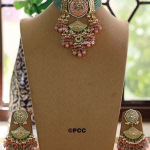 Regal Kundan Minakari Choker Necklace Set