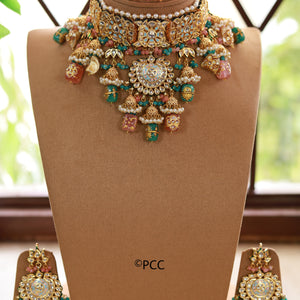 Handmade Kundan Bridal Necklace Set Traditional Rajasthani Bridal Jewelry