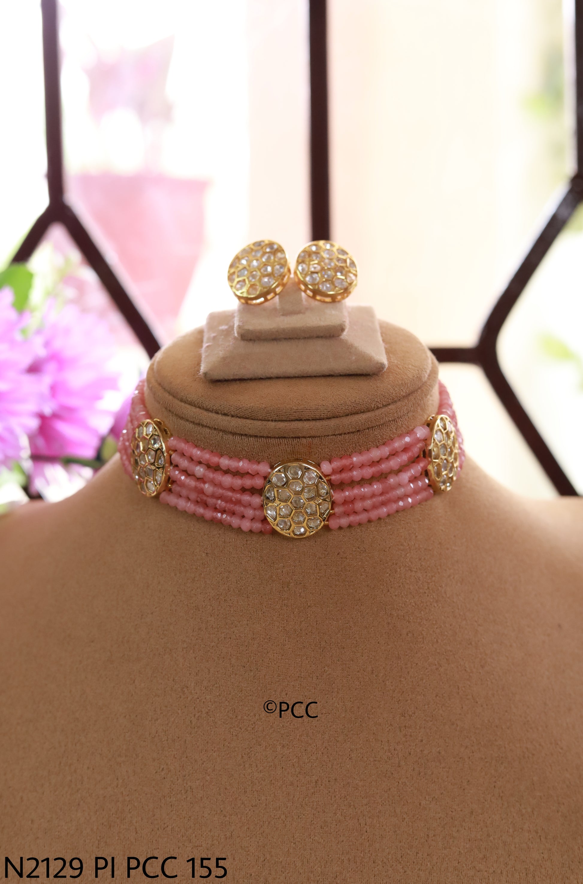 Kundan Choker Necklace Set Handmade Jewelry