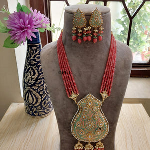 Kundan Meena Pandent Necklace