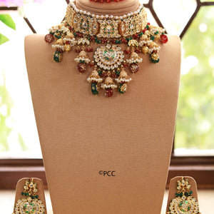 Handmade Kundan Bridal Necklace Set Traditional Rajasthani Bridal Jewelry