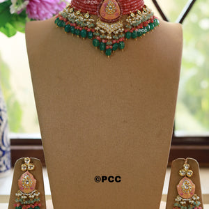 Handmade kundan Choker Necklace Set