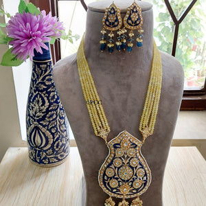 Kundan Meena Pandent Necklace